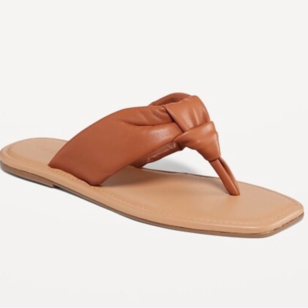 Old Navy Brown Leather Women's Sandals - Picture 2 of 4